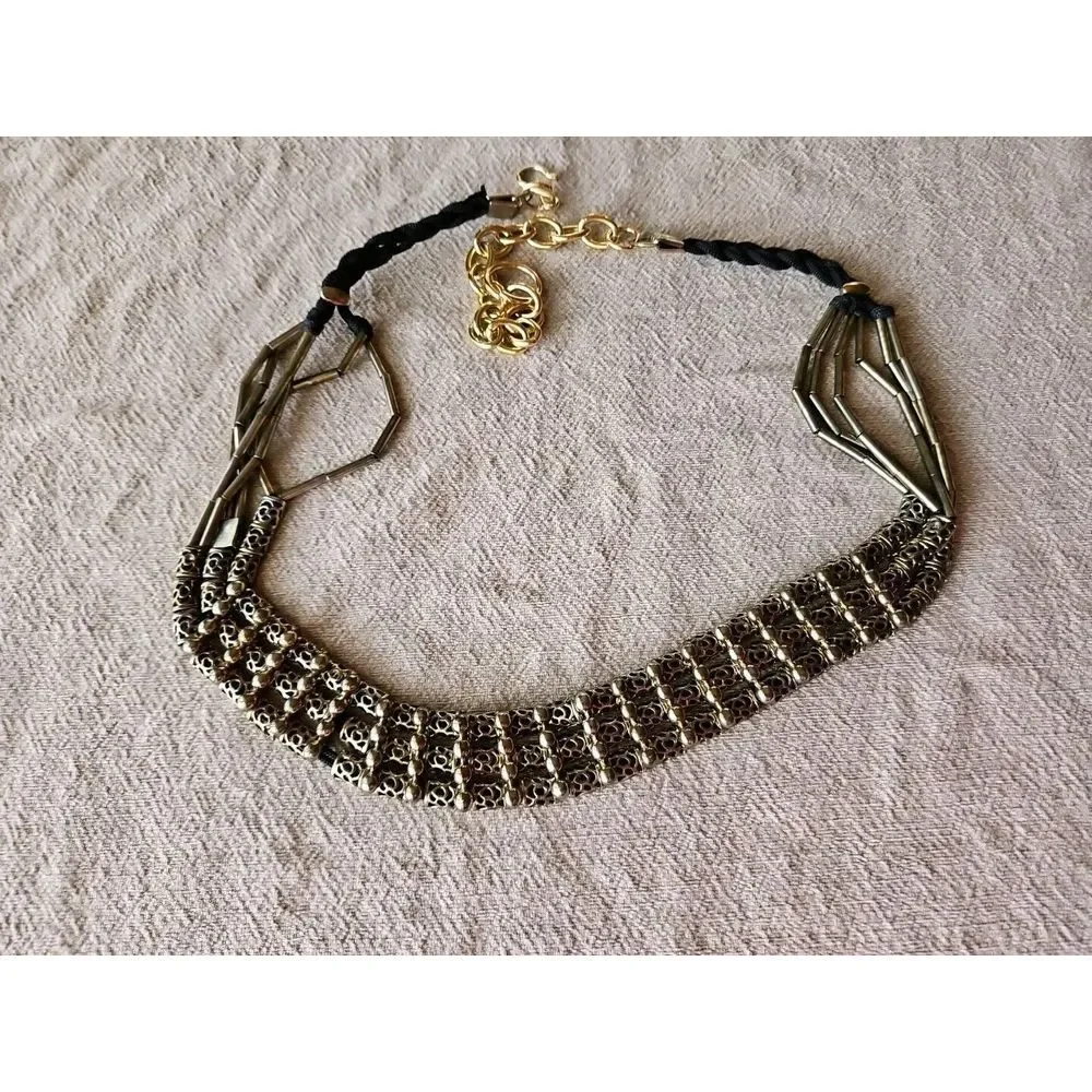 Vintage WIDE LAYERED Chain Belt MODERNIST Runway‎ Brutalist Filigree STEAMPUNK